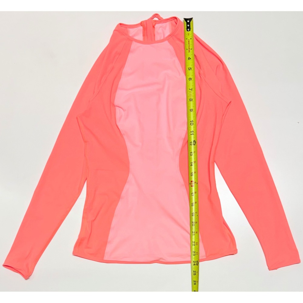 Lululemon Long Sleeve Rash Guard Pink Back Zip Swim Top Surf Shirt